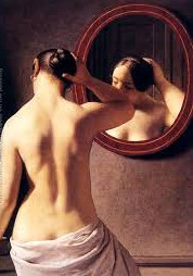 woman in mirror